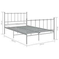 Bedframe metaal grijs 120x200 cm - thumbnail