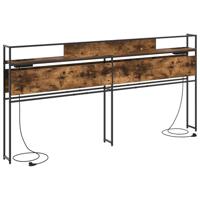 Opberghoofdbord Gerookt eiken 180 cm Bewerkt hout - thumbnail