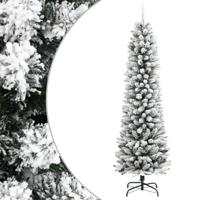 VidaXL Kunstkerstboom met sneeuw smal 210 cm pvc en pe - thumbnail