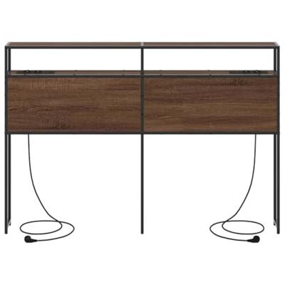 Opberghoofdbord met plank bruin eikenkleur 120 cm Bewerkt hout