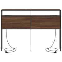 Opberghoofdbord met plank bruin eikenkleur 120 cm Bewerkt hout - thumbnail