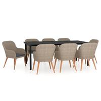 9-delige Tuinset met kussens bruin - thumbnail