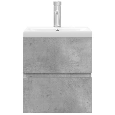 2-delige Badkamermeubelset bewerkt hout betongrijs
