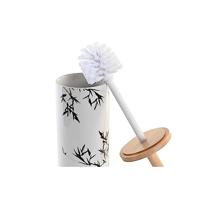 Toiletborstel DKD Home Decor 10 x 10 x 38,5 cm Zwart Metaal Wit Keramiek - thumbnail