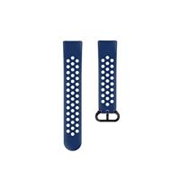 Hama Fitbit horlogeband 22 mm (verstelbare reservearmband voor smartwatch Fitbit Charge 5, sportarmband, ademend om te wisselen, siliconen wisselarmband, roestvrij stalen drukknop) blauw/grijs - thumbnail