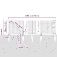VidaXL Afrasteringspaal grijs 50 x 0,4 m (25 x 25 mm gaas) - thumbnail