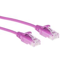 ACT DC9402 LSZH U/UTP CAT6 Datacenter Slimline Patchkabel Snagless | RJ45 connectoren | Roze | 2 meter - thumbnail