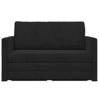 Vloersofa Bed 2-in-1 Zwart 124x204x61 cm Velvet - thumbnail