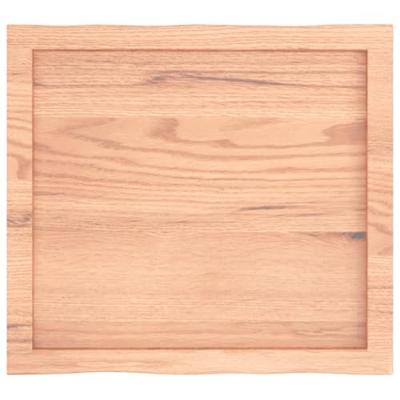 Tafelblad natuurlijke rand 60x50x(2-4) cm eikenhout lichtbruin