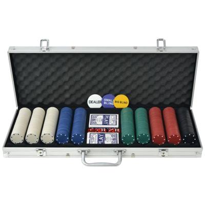 VidaXL Pokerset met 500 chips aluminium