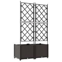 Tuin Bloempot 2 pcs Bruin 80 x 40 x 143 cm Staal - thumbnail