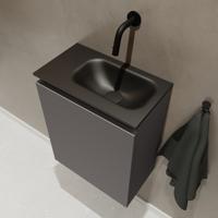 MONDIAZ TURE 40cm toiletmeubel dark grey. EDEN wastafel urban rechts geen kraangat - thumbnail
