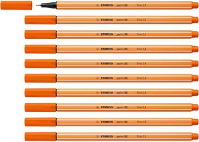 Fineliner stabilo point 88/30 f bleek vermiljoen | 10 stuks