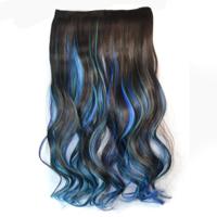 Eendelige naadloze Hair Extension stuk kleur verloop grote golf lang Curling Clip Type haarstukje - thumbnail