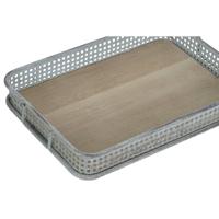 Set van trays DKD Home Decor 53 x 38 x 8 cm Metaal Multicolour (3 Stuks) - thumbnail