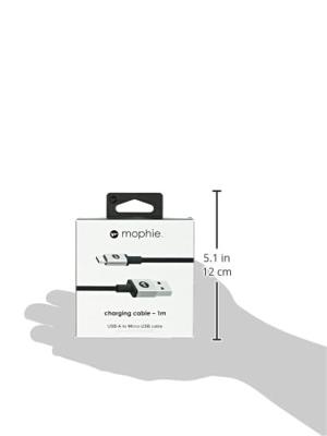 Mophie Charge en Sync Kabel-USB-A naar Micro USB 1M - Zwart