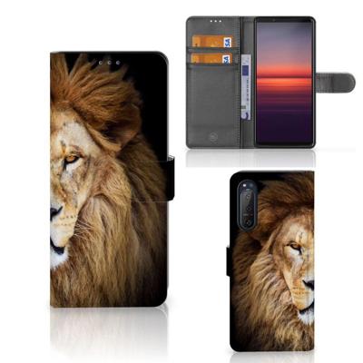 Sony Xperia 5II | Telefoonhoesje | Met pasjeshouder | Leeuw
