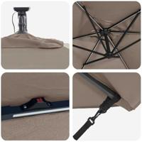 Cantilever Banana Parasol Taupe 294 x 200 x 254 cm - thumbnail