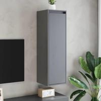 Wandkasten 2 st 30x30x100 cm massief grenenhout grijs - thumbnail