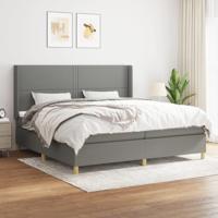 Boxspring met matras stof donkergrijs 200x200 cm - thumbnail