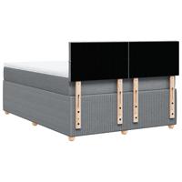 Boxspring met matras stof lichtgrijs 180x200 cm - thumbnail