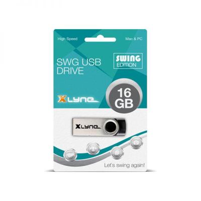 Xlyne Swing USB-stick 2 GB Zwart 177558-2 USB-A 2.0 Xlyne Swing USB-stick 2 GB Zwart 177558-2 USB-A 2.0
