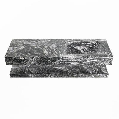 MONDIAZ ALAN-DLUX 130cm planchet Lava. Vrijhangende wastafel CLOUD rechts zonder kraangat, kleur Lava. MONDIAZ ALAN-DLUX 130cm planchet Lava. Vrijhangende wastafel CLOUD rechts zonder kraangat, kleur Lava.