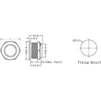 Renkforce RF-4707818 Belknop Met piëzo 1-voudig RVS, Blauw 24 V/0,3 A - thumbnail