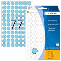 Etiket HERMA 2233 rond 13mm blauw 2464stuks - thumbnail