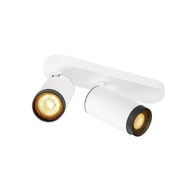 SLV OpbouwspotGrip! L 2-lichts wit met zwarte ring - 1009096