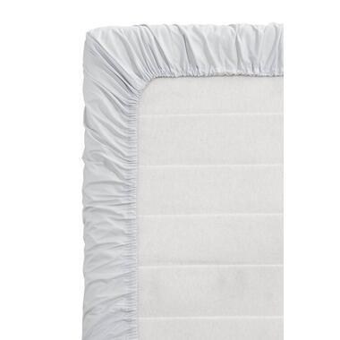 Topper hoeslaken - Percale katoen - lichtgrijs - 180x200 cm