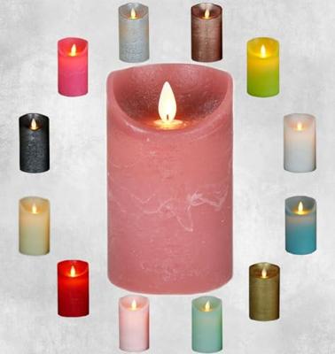 LED Kaars Wax Antiek Roze 12,5cm - thumbnail