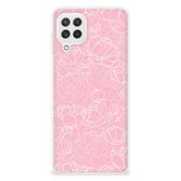 Samsung Galaxy A22 4G | M22 | TPU Case | White Flowers - thumbnail