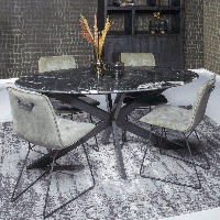 Marble Oval Spider Black 180cm-12741 - thumbnail