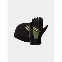 Ronhill Beanie and Glove Set Black/Yellow - thumbnail