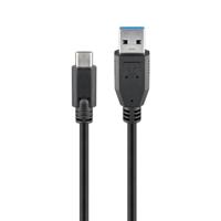 Goobay 71221 SuperSpeed 3.1 USB C -> USB 3.0 (type A) oplaadkabel, datakabel, ondersteunt opladen & Sync, 3-voudig afgeschermd, 2 m, zwart - thumbnail