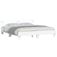 Bedframe met hoofdeinde en LED wit 180x200 cm - thumbnail