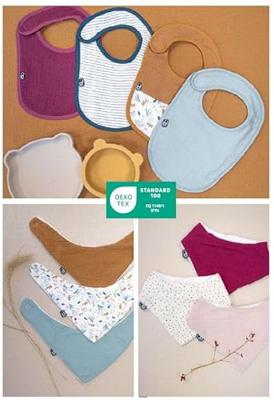 Verpakking van 3 slabbetjes - DOMIVA - 6-12 maanden - Katoenen gaas - Celadon