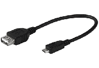 Vivanco CAM 17 OTG USB 2.0 adapterkabel (micro USB - USB/OTG host-functie) zwart - thumbnail