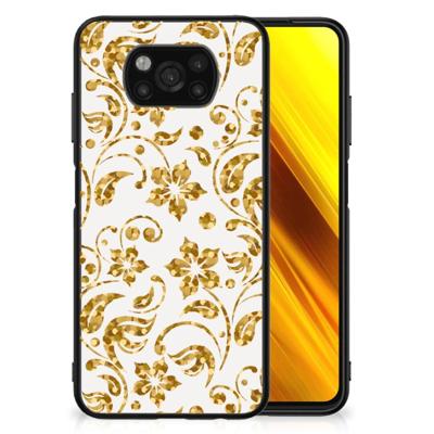Xiaomi Poco X3 | X3 Pro Bloemen Hoesje Gouden Bloemen Xiaomi Poco X3 | X3 Pro Bloemen Hoesje Gouden Bloemen