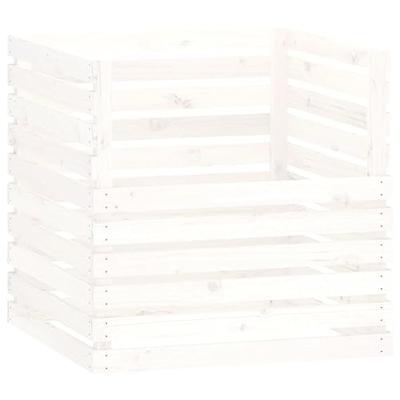 VidaXL Compostbak 80x80x78 cm massief grenenhout wit
