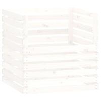VidaXL Compostbak 80x80x78 cm massief grenenhout wit - thumbnail