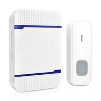 P7 110dB draadloze IP55 waterdichte laag vermogen verbruik WiFi deurbel-ontvanger met nacht licht 53 muziekopties ontvanger afstand: 300m (wit) - thumbnail