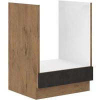 ROCK ovenkast - Melamine met lancelot eiken en matera grijs decor - L60 x H82 cm - thumbnail