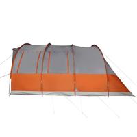 Tunneltent 7-persoons waterdicht grijs en oranje - thumbnail