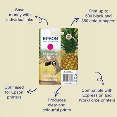 Epson 604 2.4ml Magenta inktcartridge Epson 604 2.4ml Magenta inktcartridge