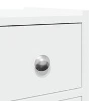 Badkamerkast smal met wielen bewerkt hout wit - thumbnail