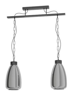Eglo HanglampBrickfield met twee smoke glazen - 43395
