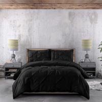 Zensation Lovely Pintuck - Zwart Lits-jumeaux (240 x 200/220 cm + 2 kussenslopen) - thumbnail