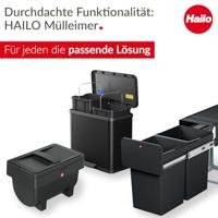 Hailo Öko uno plus M 6192000 Afvalbak 17 l RVS (b x h x d) 320 x 430 x 340 mm RVS Met voetpedaal 1 stuk(s) - thumbnail